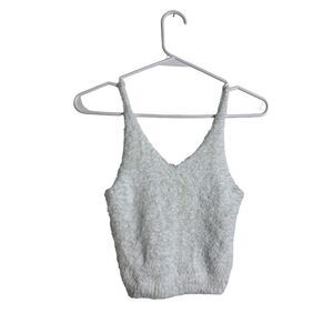 Liphop White Crop Tank Top Size Free